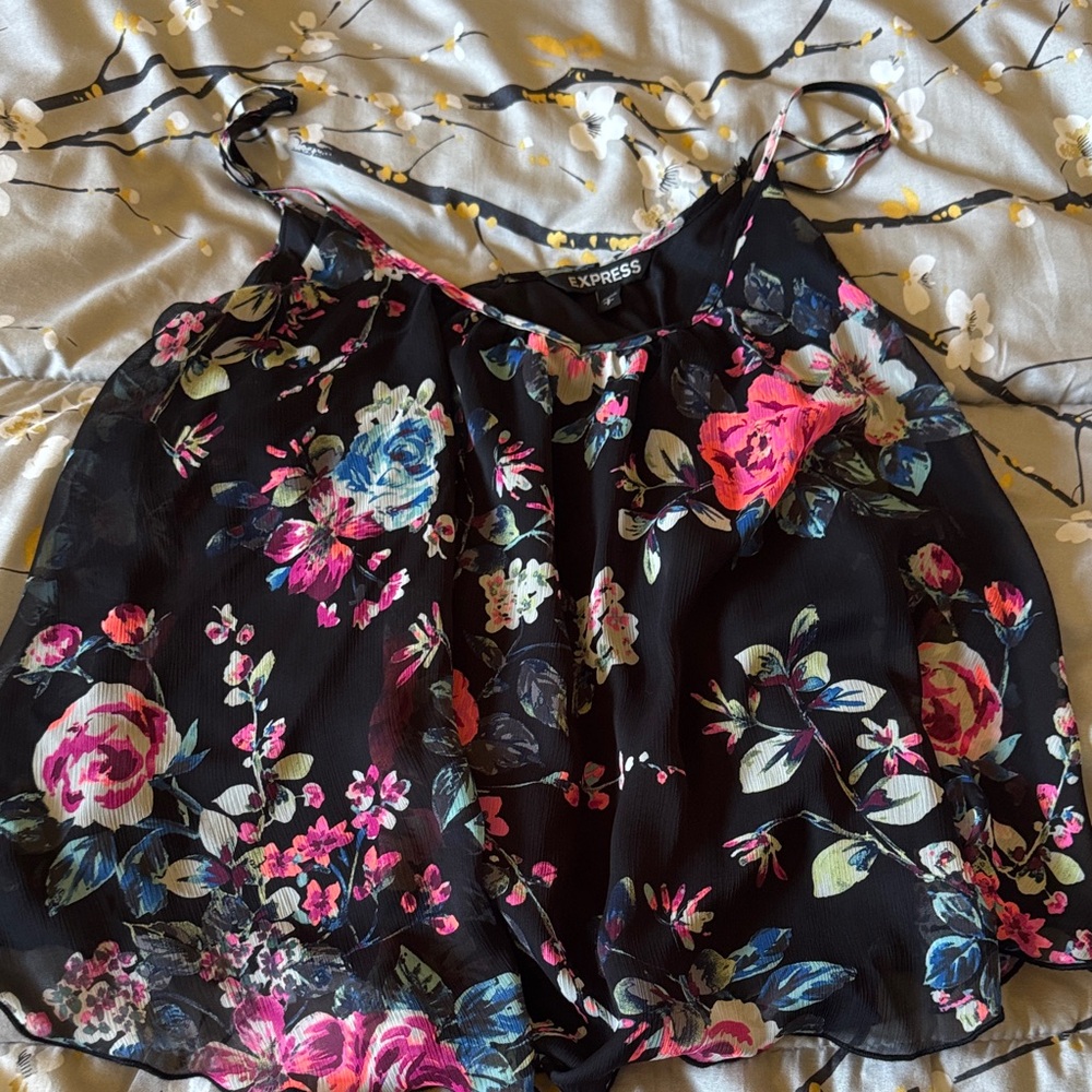 Express Black Floral Camisole